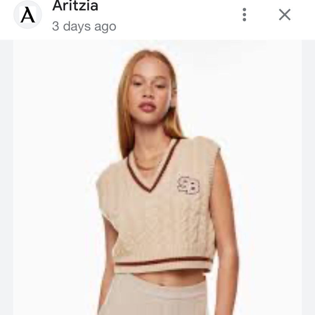 Aritzia Sunday Best Cropped Sweater Vest